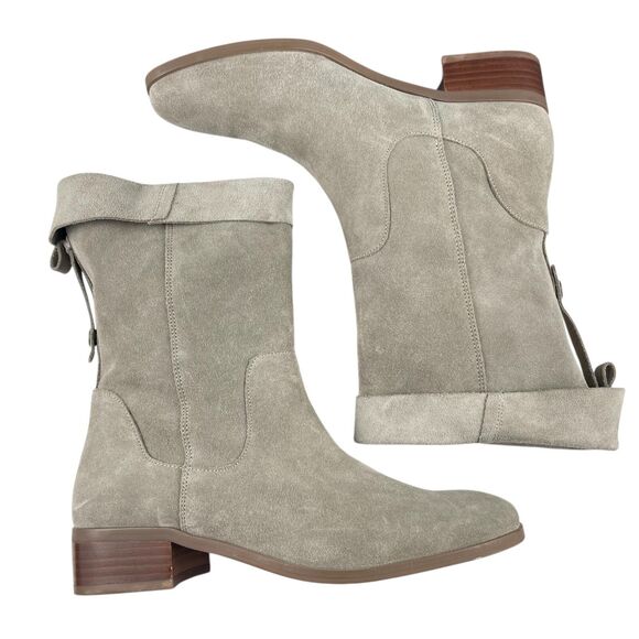 Sole Society Women's Calanth Boots Size 8.5M Suede Leather Folded Cuff Booties - Picture 8 of 12